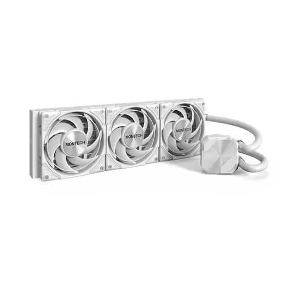 Водяное охлаждение для CPU Montech HyperFlow Silent 360 (W) TDP 350W 3x120 115x-1851/AM3-AM5 White — фото 2