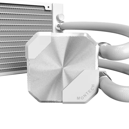 Водяное охлаждение для CPU Montech HyperFlow Silent 360 (W) TDP 350W 3x120 115x-1851/AM3-AM5 White — фото 6