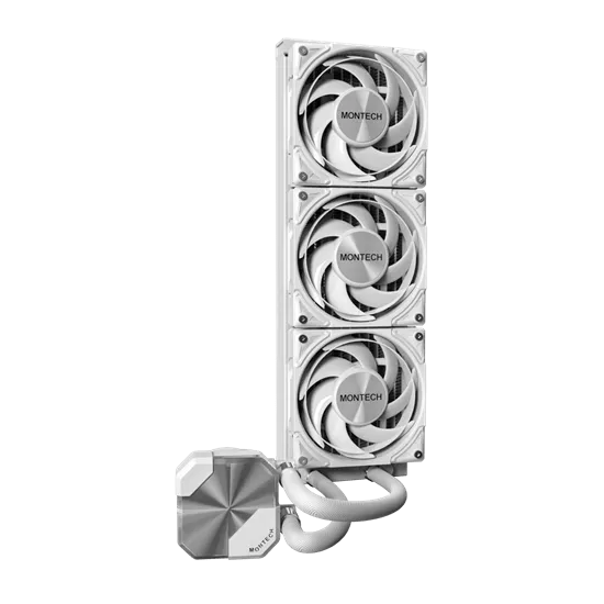 Водяное охлаждение для CPU Montech HyperFlow Silent 360 (W) TDP 350W 3x120 115x-1851/AM3-AM5 White