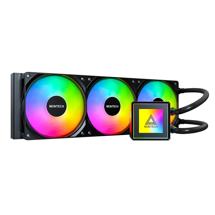 Водяное охлаждение для CPU Montech PureFlow ARGB 360 (B) TDP 320W 3x120 115x-1851/AM4/AM5 Black
