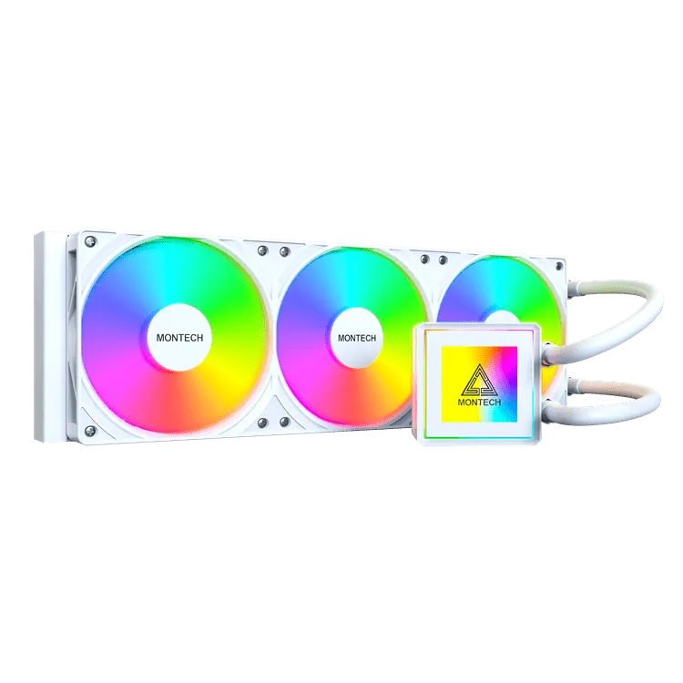 Водяное охлаждение для CPU Montech PureFlow ARGB 360 (W) TDP 320W 3x120 115x-1851/AM4/AM5 White