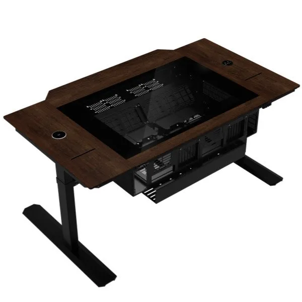 Корпус-стол Lian Li DK07X-WD, 2xE-ATX 2xUSB3.0 2xType-C 1xAudio/Mic Фильтры G99.DK07X-WD.10EU Орех