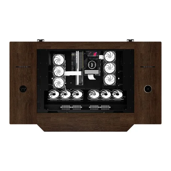 Корпус-стол Lian Li DK07X-WD, 2xE-ATX 2xUSB3.0 2xType-C 1xAudio/Mic Фильтры G99.DK07X-WD.10EU Орех — фото 8