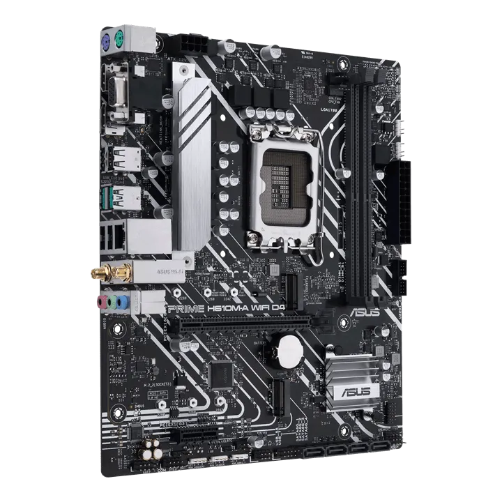 Материнская плата ASUS PRIME  H610M-A WIFI D4, LGA1700 2xDDR4 4xSATA3 2xM.2 1xD-Sub 1xHDMI 1xDP mATX — фото 2