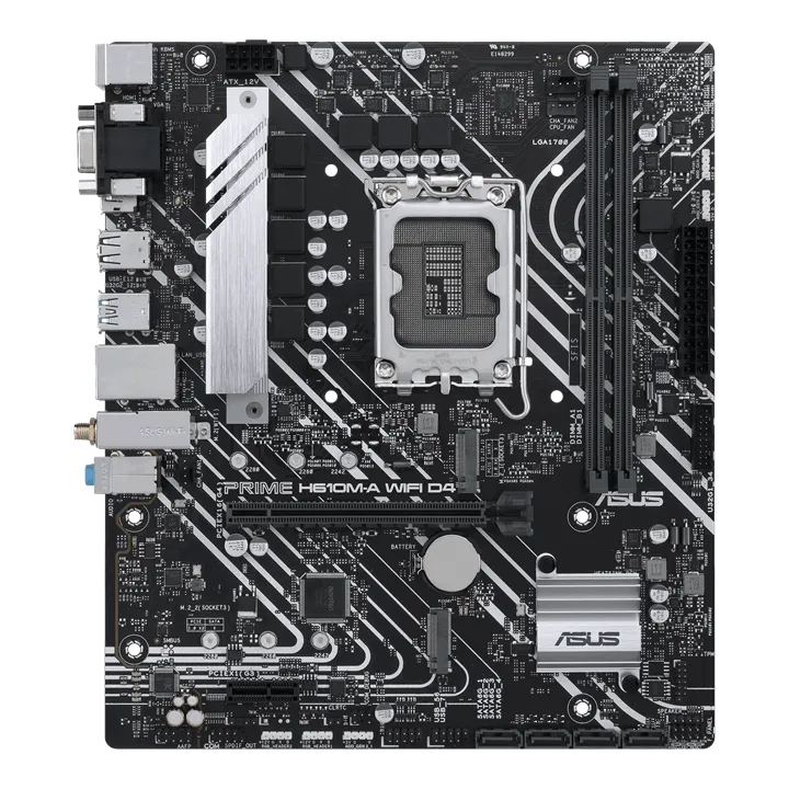 Материнская плата ASUS PRIME  H610M-A WIFI D4, LGA1700 2xDDR4 4xSATA3 2xM.2 1xD-Sub 1xHDMI 1xDP mATX
