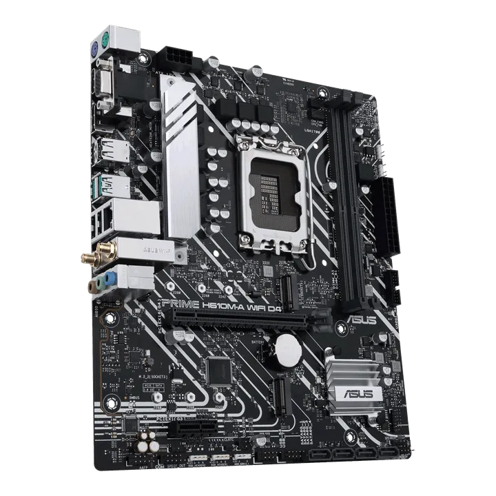 Материнская плата ASUS PRIME  H610M-A WIFI D4, LGA1700 2xDDR4 4xSATA3 2xM.2 1xD-Sub 1xHDMI 1xDP mATX — фото 3