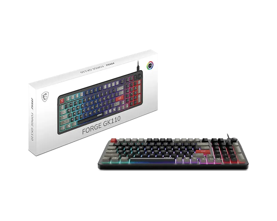 Игровая Клавиатура MSI FORGE GK110 RU, USB 2.0, 98кл, мембранная, кабель 1,5м (отсоединяемый) Черный — фото 5