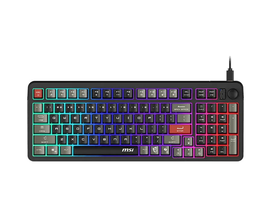 Игровая Клавиатура MSI FORGE GK110 RU, USB 2.0, 98кл, мембранная, кабель 1,5м (отсоединяемый) Черный