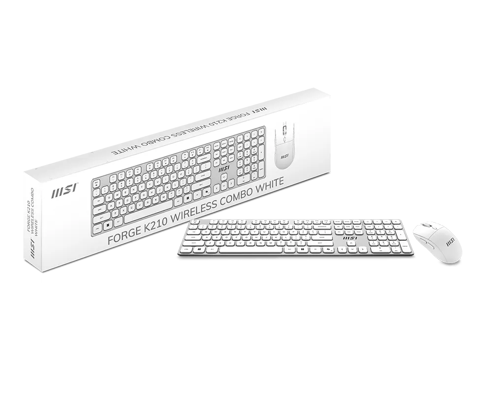 Комплект Клавиатура + Мышь MSI FORGE K210 W COMBO WHITE RU 108кл/RU/EN/USB2.0/6кн. мышь/DPI1600 — фото 5