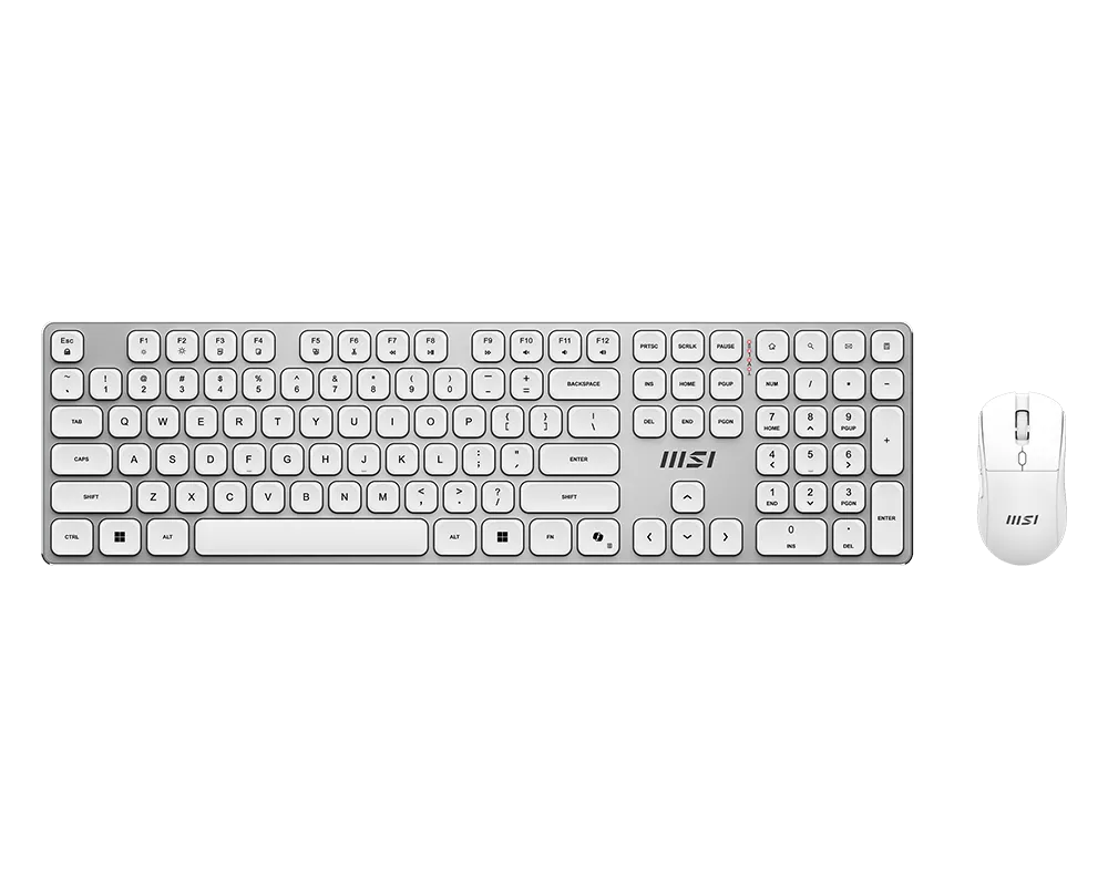 Комплект Клавиатура + Мышь MSI FORGE K210 W COMBO WHITE RU 108кл/RU/EN/USB2.0/6кн. мышь/DPI1600