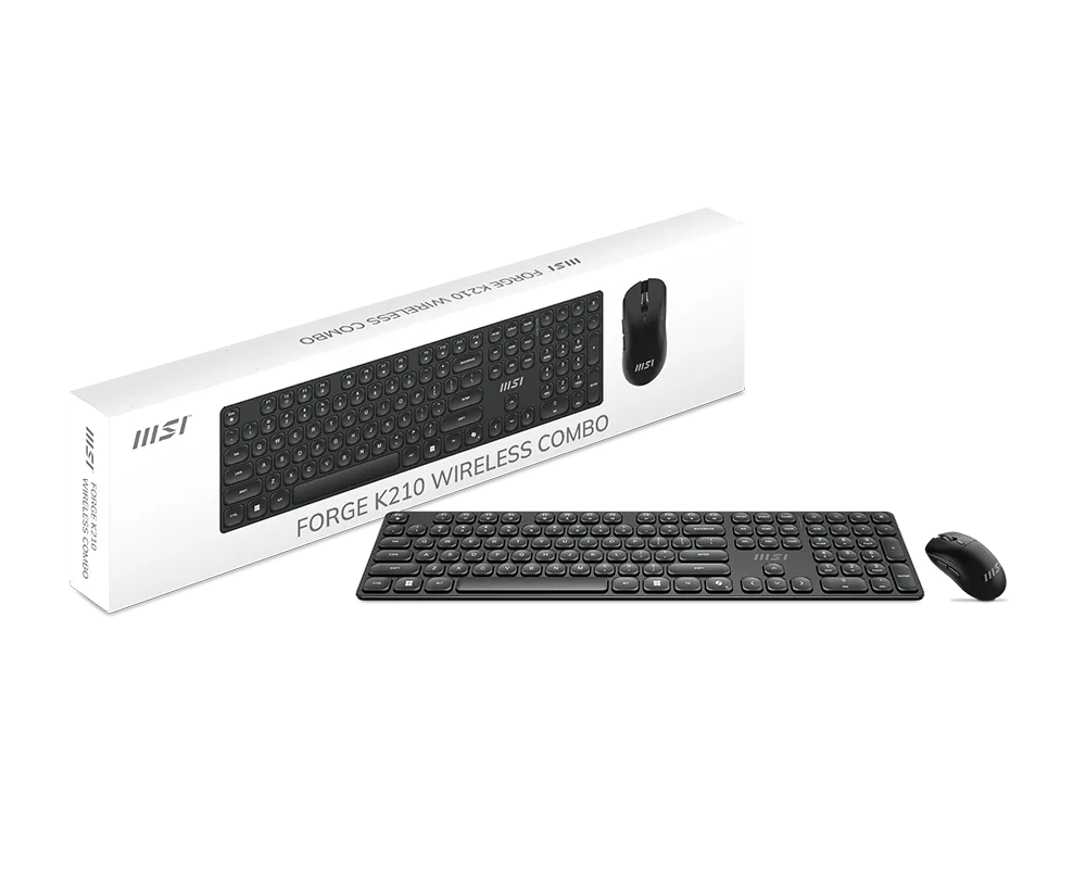 Комплект Клавиатура + Мышь MSI FORGE K210 W COMBO RU 108кл/RU/EN/USB2.0/6кн. мышь/DPI1600/Черный — фото 5