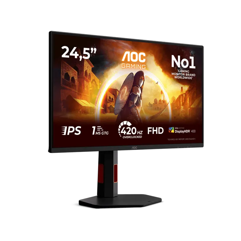 Монитор Игровой 24,5" AOC 25G4KUR Fast IPS 1920x1080 420Hz 1ms 350cd/m 1000:1 2xHDMI 1xDP HAS Черный — фото 2