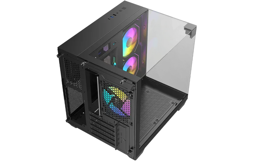 Корпус AOC CG389B 3F M-ATX/ITX 1xUSB2.0 1xUSB3.0 1xType-C 1xAudio/Mic Черный AOC-CG389-BF3V1R0T3-G — фото 8