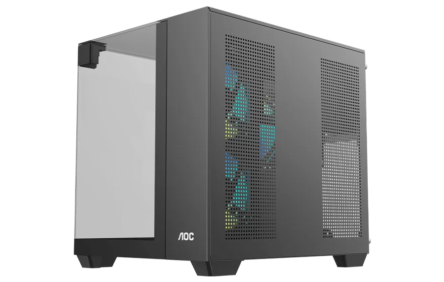 Корпус AOC CG389B 3F M-ATX/ITX 1xUSB2.0 1xUSB3.0 1xType-C 1xAudio/Mic Черный AOC-CG389-BF3V1R0T3-G — фото 7
