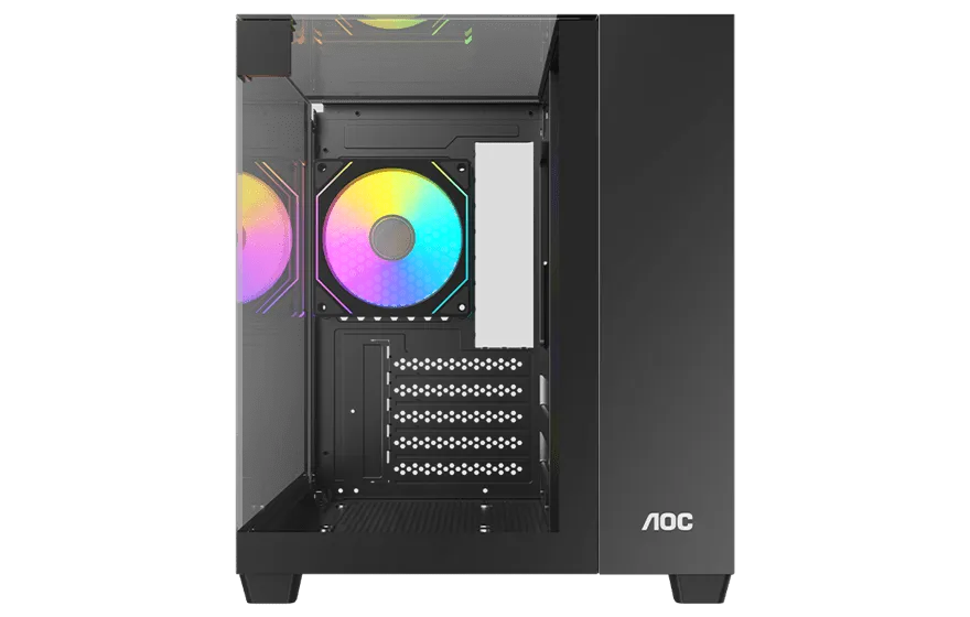 Корпус AOC CG389B 3F M-ATX/ITX 1xUSB2.0 1xUSB3.0 1xType-C 1xAudio/Mic Черный AOC-CG389-BF3V1R0T3-G — фото 5