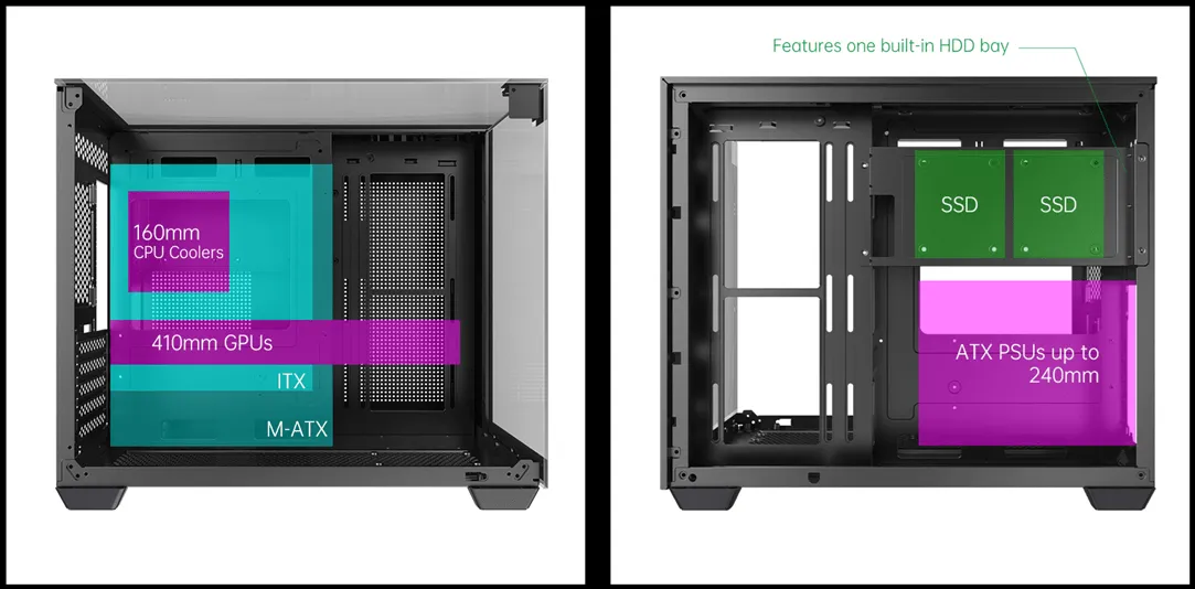 Корпус AOC CG399MB 3F M-ATX/ITX 2xUSB3.0 1xType-C 1xAudio/Mic Черный AOC-CG399M-BF3V1R0T3-G — фото 13