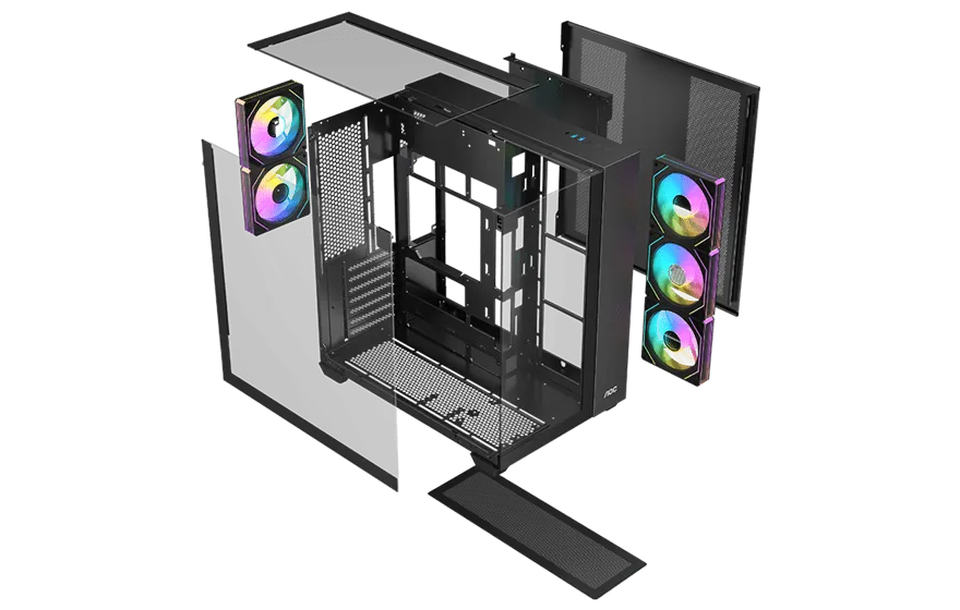 Корпус AOC CG409B 5F ATX/M-ATX/ITX 2xUSB3.0 1xType-C 1xAudio/Mic Черный AOC-CG409-BF5V1R0T3-G — фото 11