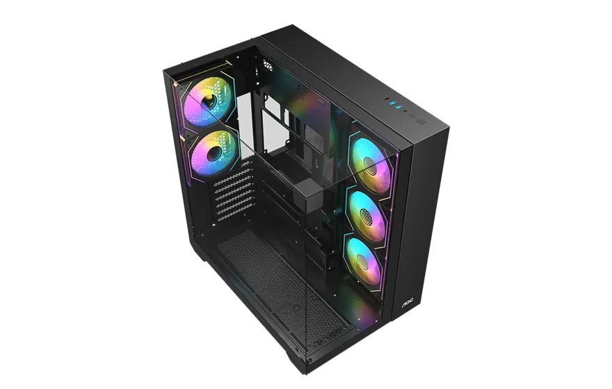 Корпус AOC CG409B 5F ATX/M-ATX/ITX 2xUSB3.0 1xType-C 1xAudio/Mic Черный AOC-CG409-BF5V1R0T3-G — фото 3