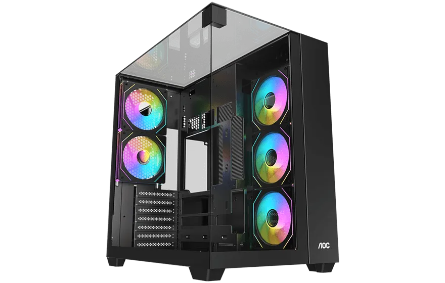 Корпус AOC CG409B 5F ATX/M-ATX/ITX 2xUSB3.0 1xType-C 1xAudio/Mic Черный AOC-CG409-BF5V1R0T3-G — фото 2