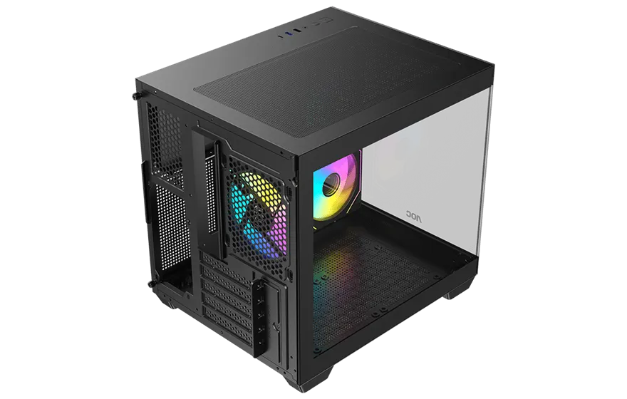 Корпус AOC CG381B 3F M-ATX/ITX 1xUSB2.0 1xUSB3.0 1xType-C 1xAudio/Mic Черный AOC-CG381-BF3V1R0T2-G — фото 8