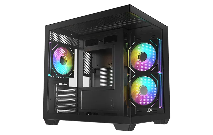 Корпус AOC CG391B 3F M-ATX/ITX 1xUSB2.0 1xUSB3.0 1xType-C 1xAudio/Mic Черный AOC-CG391-BF3V1R0T2-G