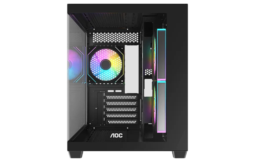 Корпус AOC CG391B 3F M-ATX/ITX 1xUSB2.0 1xUSB3.0 1xType-C 1xAudio/Mic Черный AOC-CG391-BF3V1R0T2-G — фото 5