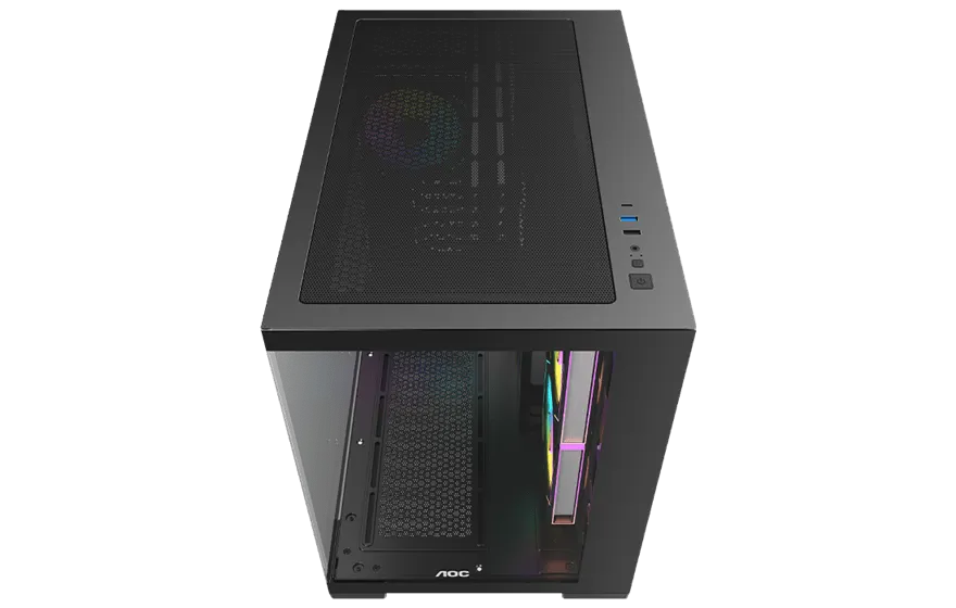 Корпус AOC CG392B 3F M-ATX/ITX 1xUSB2.0 1xUSB3.0 1xType-C 1xAudio/Mic Черный AOC-CG392-BF3V2R0T2-G — фото 4
