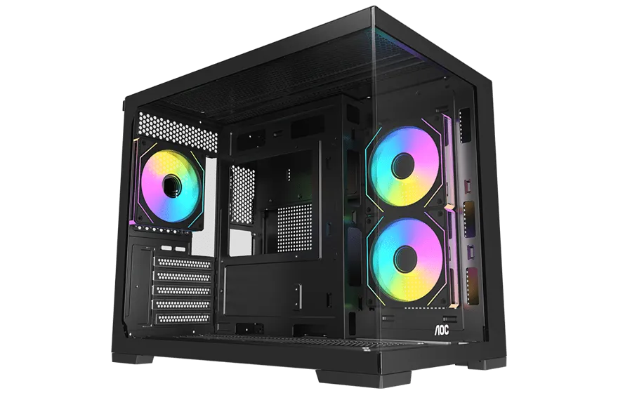 Корпус AOC CG392B 3F M-ATX/ITX 1xUSB2.0 1xUSB3.0 1xType-C 1xAudio/Mic Черный AOC-CG392-BF3V2R0T2-G