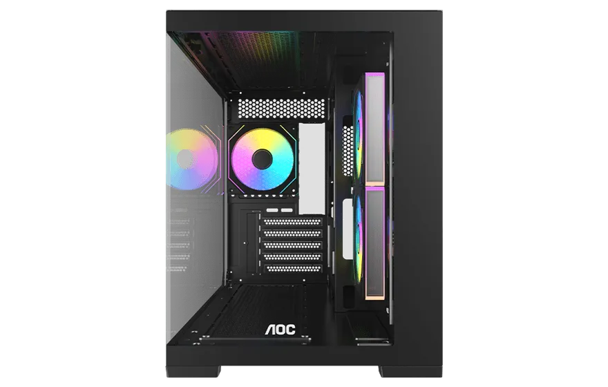 Корпус AOC CG392B 3F M-ATX/ITX 1xUSB2.0 1xUSB3.0 1xType-C 1xAudio/Mic Черный AOC-CG392-BF3V2R0T2-G — фото 5