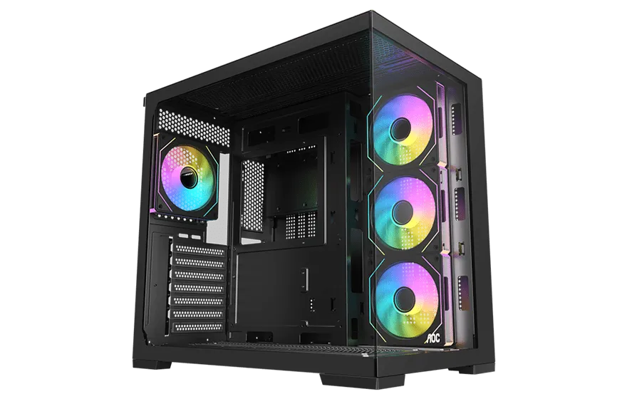 Корпус AOC CG395B 4F ATX/M-ATX/ITX 2xUSB3.0 1xType-C 1xAudio/Mic Черный AOC-CG395-BF4V2R0T2-G