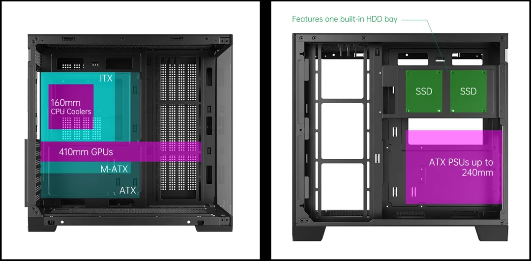 Корпус AOC CG395B 4F ATX/M-ATX/ITX 2xUSB3.0 1xType-C 1xAudio/Mic Черный AOC-CG395-BF4V2R0T2-G — фото 13