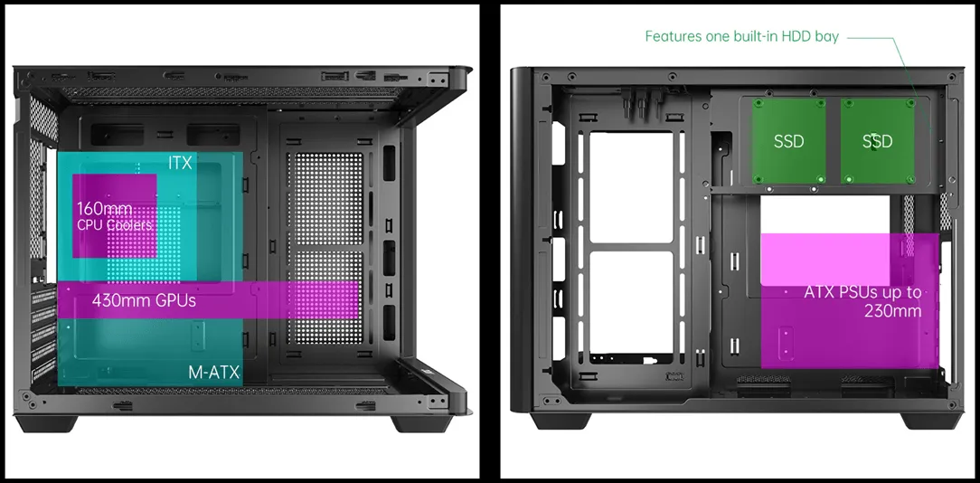 Корпус AOC CG355B 3F M-ATX/ITX 2xUSB3.0 1xType-C 1xAudio/Mic Черный AOC-CG355-BF3V1R0W2-G — фото 13