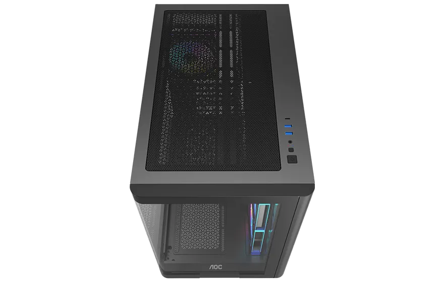 Корпус AOC CG455B 4F ATX/M-ATX/ITX 2xUSB3.0 1xType-C 1xAudio/Mic Черный AOC-CG455-BF4V1R0W2-G — фото 3