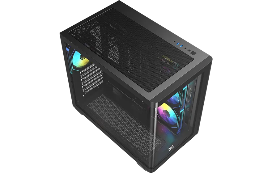 Корпус AOC CG455B 4F ATX/M-ATX/ITX 2xUSB3.0 1xType-C 1xAudio/Mic Черный AOC-CG455-BF4V1R0W2-G — фото 4
