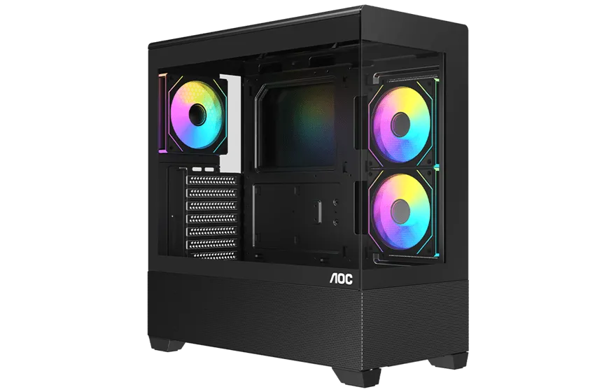 Корпус AOC CG393B 3F ATX/M-ATX/ITX 2xUSB(2.0/3.0) 1xType-C 1xAudio/Mic Черный AOC-CG393-BF3V1R0UD-G — фото 2