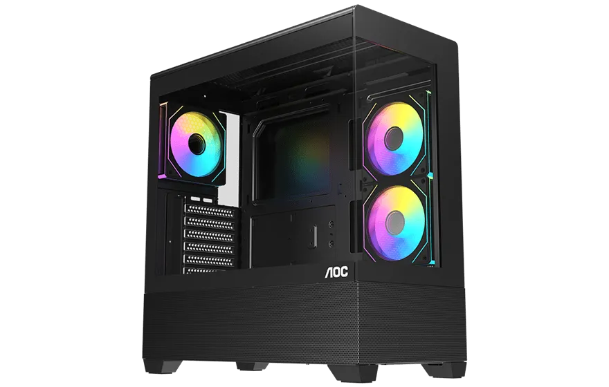 Корпус AOC CG393B 3F ATX/M-ATX/ITX 2xUSB(2.0/3.0) 1xType-C 1xAudio/Mic Черный AOC-CG393-BF3V1R0UD-G