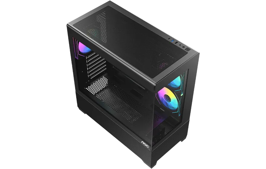 Корпус AOC CG393B 3F ATX/M-ATX/ITX 2xUSB(2.0/3.0) 1xType-C 1xAudio/Mic Черный AOC-CG393-BF3V1R0UD-G — фото 3