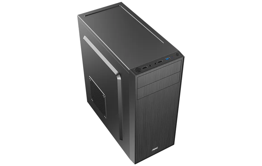 Корпус AOC CB114B ATX/M-ATX/ITX 2xUSB2.0 1xUSB3.0 1xAudio 1xMic Черный AOC-CB114-BEV1B-G — фото 3