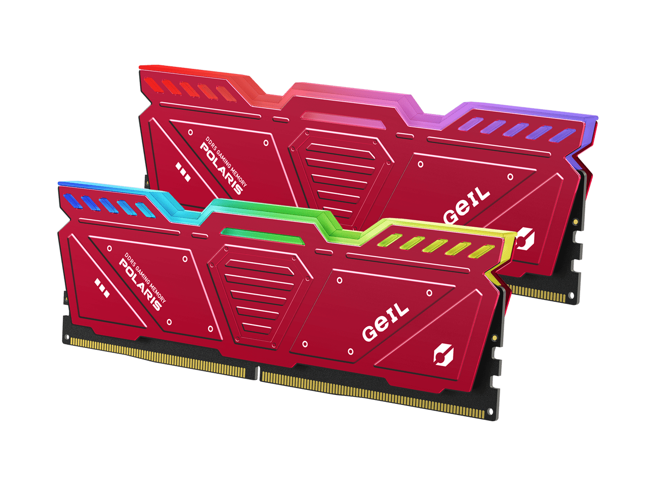 Оперативная память 32GB Kit (2x16GB) GEIL Polaris RGB 5200Mhz DDR5 PC5-41600 GOSR532GB5200C42DC Red
