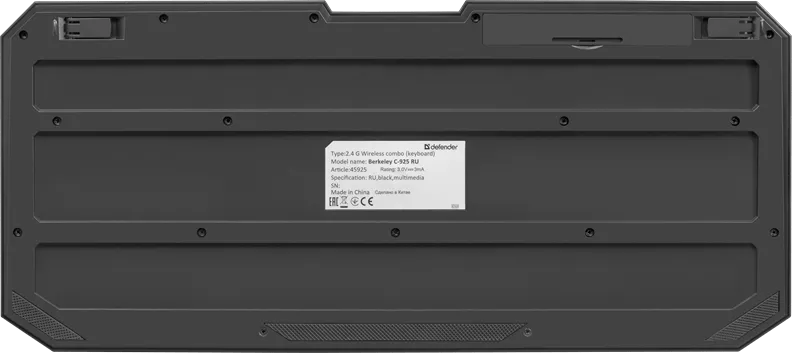 Беспроводной Комплект, Клавиатура + Мышь, Defender Berkeley C-925 Nano,B Черн Кл:104+12 М: 6кн RUS — фото 3