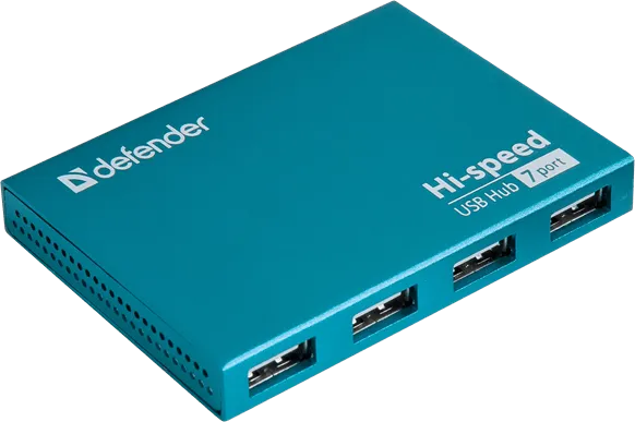 7-портовый мини-разветвитель USB 2.0 Defender Septima Slim (БП в комплекте)