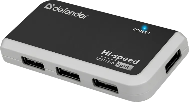 4-портовый мини-разветвитель USB 2.0 Defender Quadro Infix