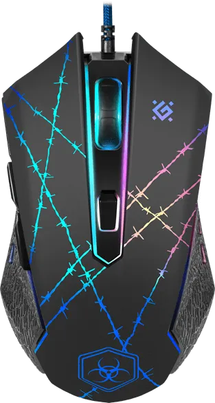 Мышь проводная игровая оптическая Defender Forced GM-020L (черный),USB, 6 кн. + колесо, коврик