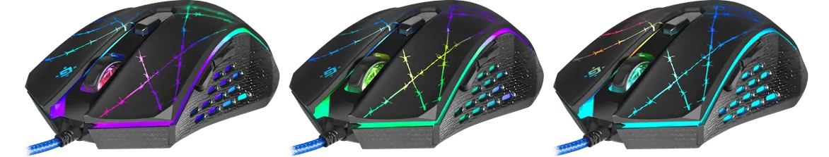 Мышь проводная игровая оптическая Defender Forced GM-020L (черный),USB, 6 кн. + колесо, коврик — фото 4