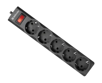 Сетевой фильтр Defender ES Largo 1,8м Черный