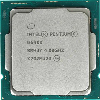 Процессор Intel  Pentium G6400 4,0 GHz 4Mb 2/4 Comet Lake UHD Graphics 610 58W FCLGA1200 Tray