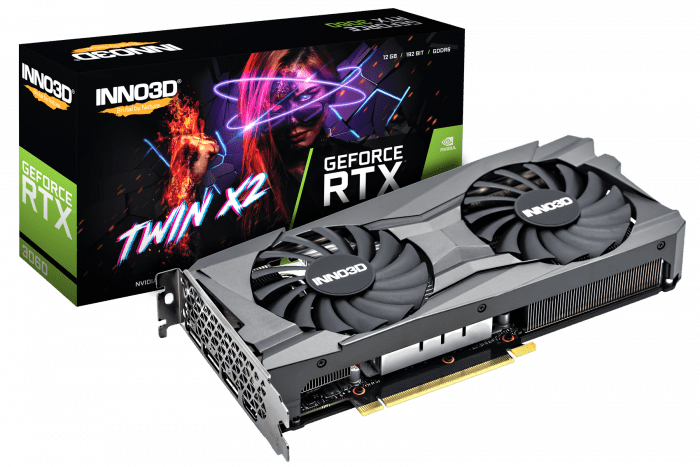 Видеокарта Inno3D GeForce RTX3060 12G Twin X2 GDDR6 192-bit HDMI 3xDP N30602-12D6-119032AH