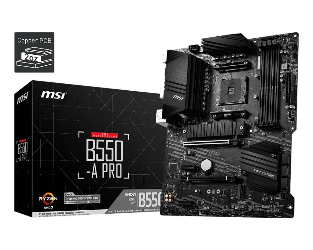 Материнская плата MSI B550-A PRO AM4 4xDDR4 6xSATA3 2xM.2 HDMI DP ATX