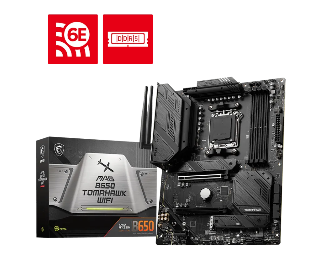 Материнская плата MSI MAG B650 TOMAHAWK WIFI AM5 B650 4xDDR5 6xSATA3 RAID 3xM.2 HDMI DP ATX — фото 5