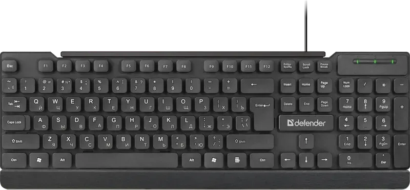Клавиатура проводная Defender Element HB-190 USB RU, черный
